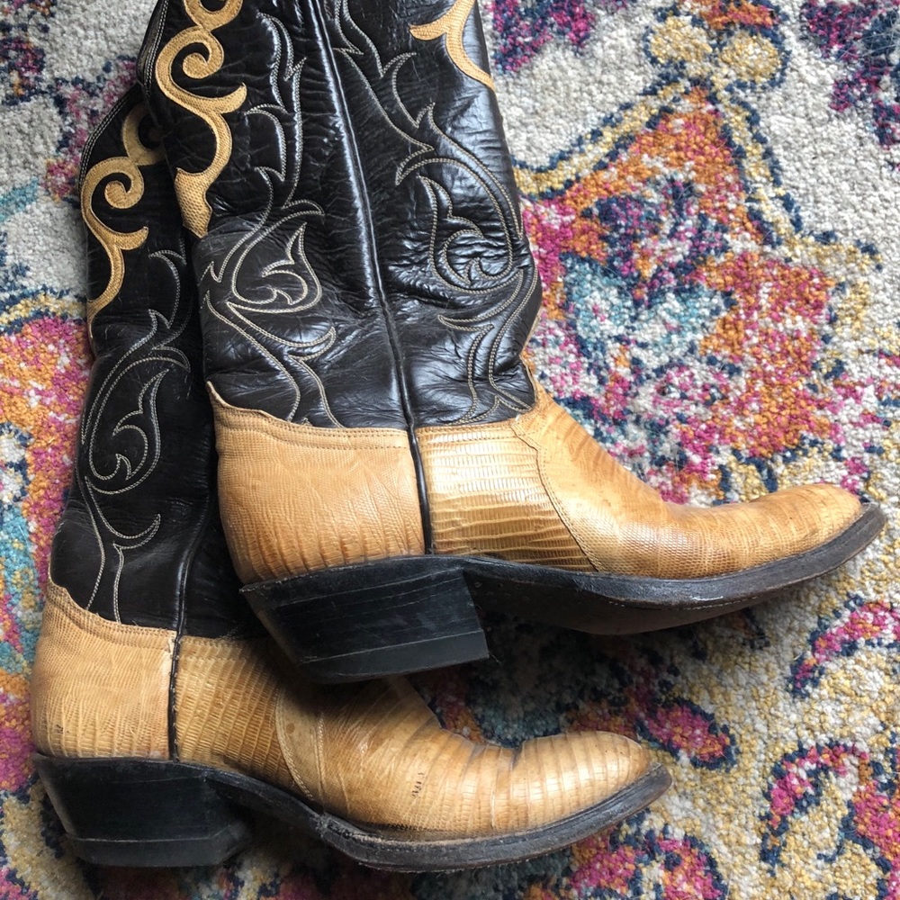 Tony Lama womens Lizard Cowboy Boots size 6C
